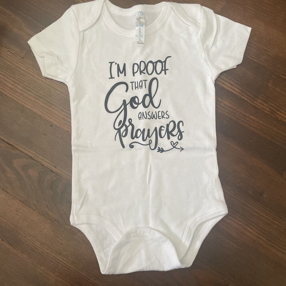 Proof That God Answers Prayers Baby Bodysuit 12 Months Romper One Piece